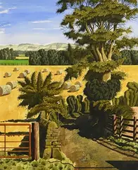Simon Palmer, Harvest Time, watercolour, gouache and ink on paper
