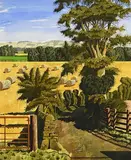 Simon Palmer, Harvest Time, watercolour, gouache and ink on paper