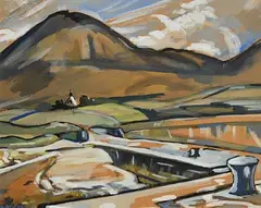 Kitty Wilmer O'Brien, Landscape, West of Ireland, gouache on card