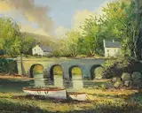 Cushendun Bridge by Norman J. McCaig, oil on board, offered Mar 2022
