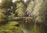 Still Afternoon, Dun River, Glendun by Charles McAuley, oil on canvas, offered Mar 2022