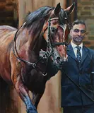 Jane Braithwaite, Enable and Imran, 2019, oil on board