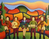 Alan Kenny, Session with Dancer in Soft Landscape, 2017, acrylic on canvas