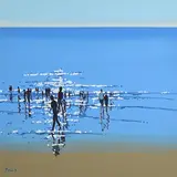 Along the Shore by John Morris, oil on board, sold Mar 2022