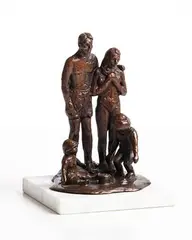 Fran Lambkin, Low Tide, 2020, unique bronze on marble base
