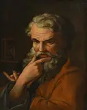 17th Century Flemish School, The Scholar, oil on canvas