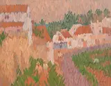 Workers in the Field, Nerja by Desmond Carrick, oil on canvas board, sold Mar 2022