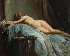 Alan D. Davidson, The Artist's Model, oil on board