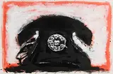Neil Shawcross, Black Telephone, 2006, mixed media on paper