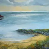 Jo Ashby, Summer, Late Afternoon, Trabhan, Sherkin, acrylic on canvas
