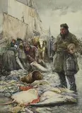 Dudley Hardy, After a Night of Toil, 1903, watercolour on paper