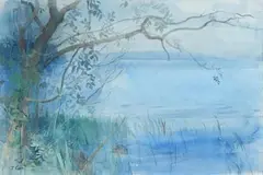 Lower Lough Erne by Tom Carr, 1977, watercolour on paper, sold Mar 2022