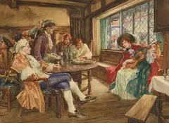 Arthur David McCormick, Tavern Concert, watercolour on paper