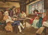 Arthur David McCormick, Tavern Concert, watercolour on paper