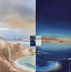 Claudio Viscardi, Peninsula, Dawn to Dusk, 2007, mixed media on canvas