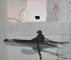 Merlin James, Scull, 1996, acrylic and mixed media on canvas