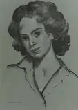 Maurice Canning Wilks, Galway Girl, charcoal on card