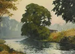 James English, Mist on the Annamoe, Co. Wicklow, 1980, oil on canvas
