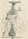 Salvador Dali Spanish, Casanova with Crutch, c.1967, drypoint enhanced with heliogravure - printed on Japon paper
