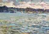 Towards Evening, Dungarvan Harbour by Arthur K. Maderson, oil on board, sold Jan 2022