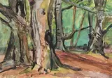 Marley Woods by Evie Hone, gouache and watercolour on paper, sold Jan 2022
