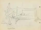 The Boxing Ring by Jack Butler Yeats, pencil on paper, sold Jan 2022