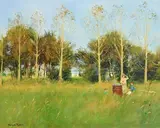 Thomas Ryan, Burning Rubbish in the Field, oil on canvas