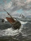 Thomas Rose Miles, Rounding the Bell Buoy, oil on canvas