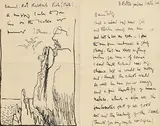 William Orpen, Man Hanging from a Cliff, pen and ink on paper