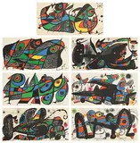 Escultor Series 1974 - Italy, Sweden, Denmark, Great Britain, Portugal, Japan and Iran by Joan Miro Spanish, set of 7 lithographs in colours on wove paper - from an edition of 1500, offered Jan 2022