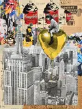 Thierry Guetta, Big City, Big Dreams, unique screenprint and collage on paper