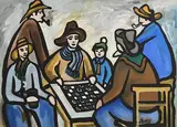 Markey Robinson, The Checkers Board, gouache on board