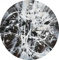 Damien Hirst British, Circle Spin Painting, 2009, acrylic on paper (52cm diameter)