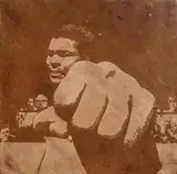Mark Evans, Muhamad Ali, etching on leather