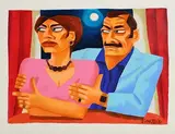 Graham Knuttel, The Date, acrylic on paper