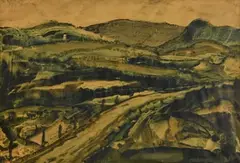 Daniel O'Neill, Landscape at Gortahork, Co Donegal, monotype