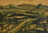 Daniel O'Neill, Landscape at Gortahork, Co Donegal, monotype