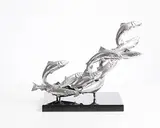 Colm J. Brennan, Salmon Leap, unique bronze on granite base