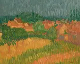Continental Village by Desmond Carrick, oil on canvas board, offered Jan 2022