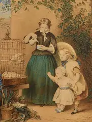 William Mulready, Inquisitive Children, 1850, watercolour on paper