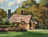 Robert Taylor Carson, Estate Cottage, Killarney, oil on canvas