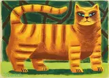 Graham Knuttel, Ginger Cat, pastel on paper