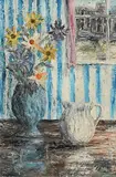 Peter Pearson, Flowers in the Morning Window, 1971, oil on board