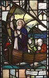 20th Century Irish School, Naomh Brendan Ar an Lir, framed stained glass panel