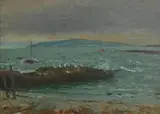Patrick Leonard, Skerries Harbour, oil on board