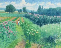 Brett McEntaggart, Jardin d'Ete, oil on board