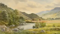Fishing in Co. Mayo by Albert Hartland, 1871, watercolour, sold Jan 2022