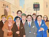 The Artist Incognito in New York by John Schwatschke, oil on canvas, sold Jan 2022
