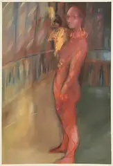 John Kelly, Circus Figure, oil on paper