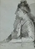 Portrait of a Lady c.1889 (second image verso) by John Butler Yeats, watercolour and wash on paper, sold Jan 2022